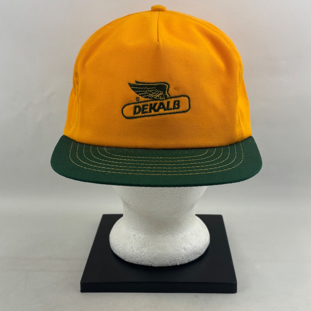 Vintage‎ DEKALB Seed Corn Hat Swingster Made in USA Snapback Yellow Green Cap
